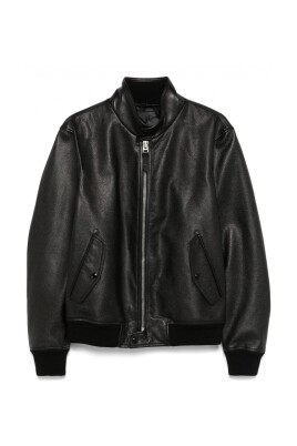 black-leather-harrington-jacket