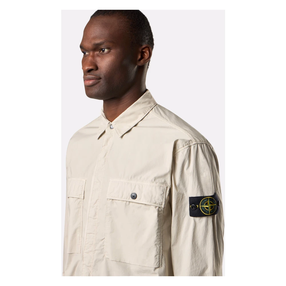 Stone Island Beige Jassen met Ghost Badge Beige Heren