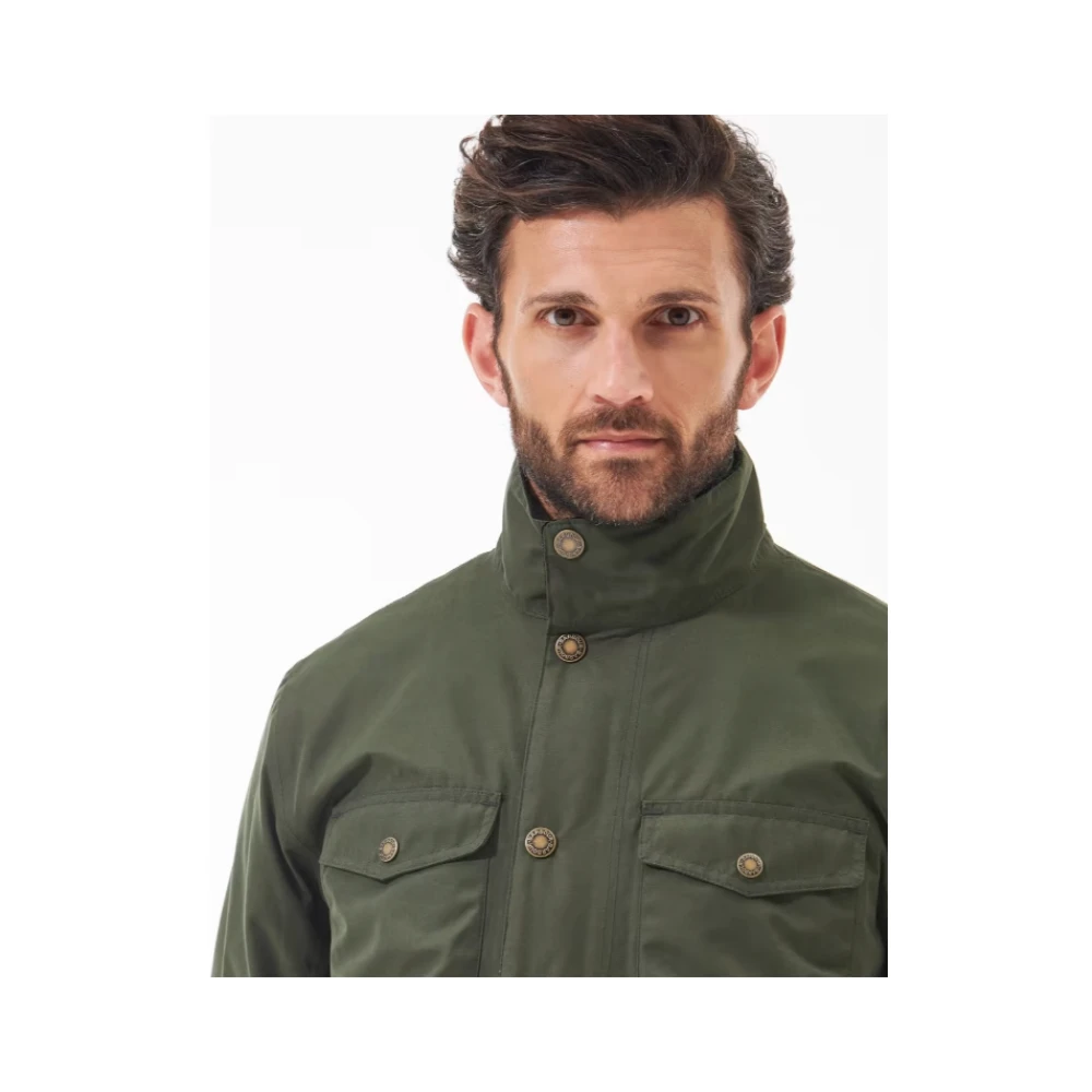 Barbour Groene Field Jacket in Technische Stof Green Heren