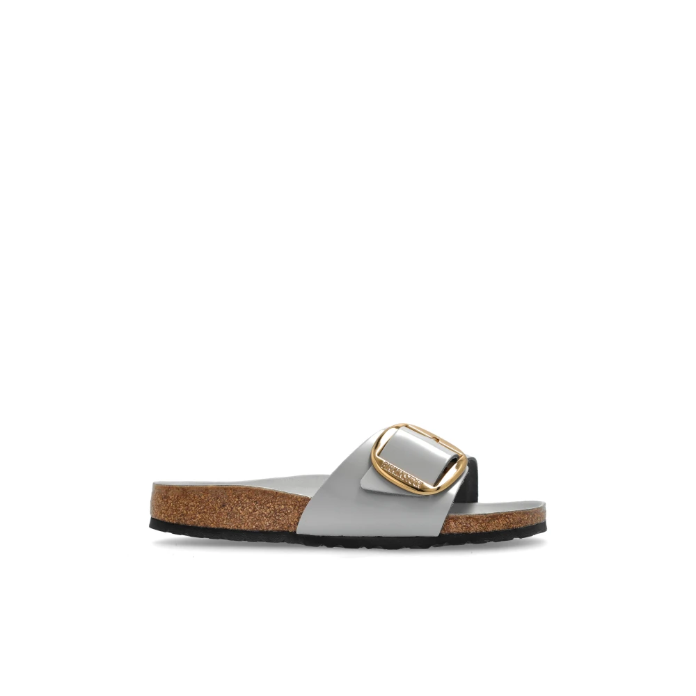 Birkenstock Women's Gray Sliders, 6 Uk, Madrid Big Buckle Slides Narrow