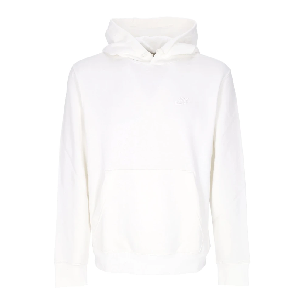 Nike Men's White Long Sleeve Training Tops, Xl, Club Fleece Hoodie In Sail