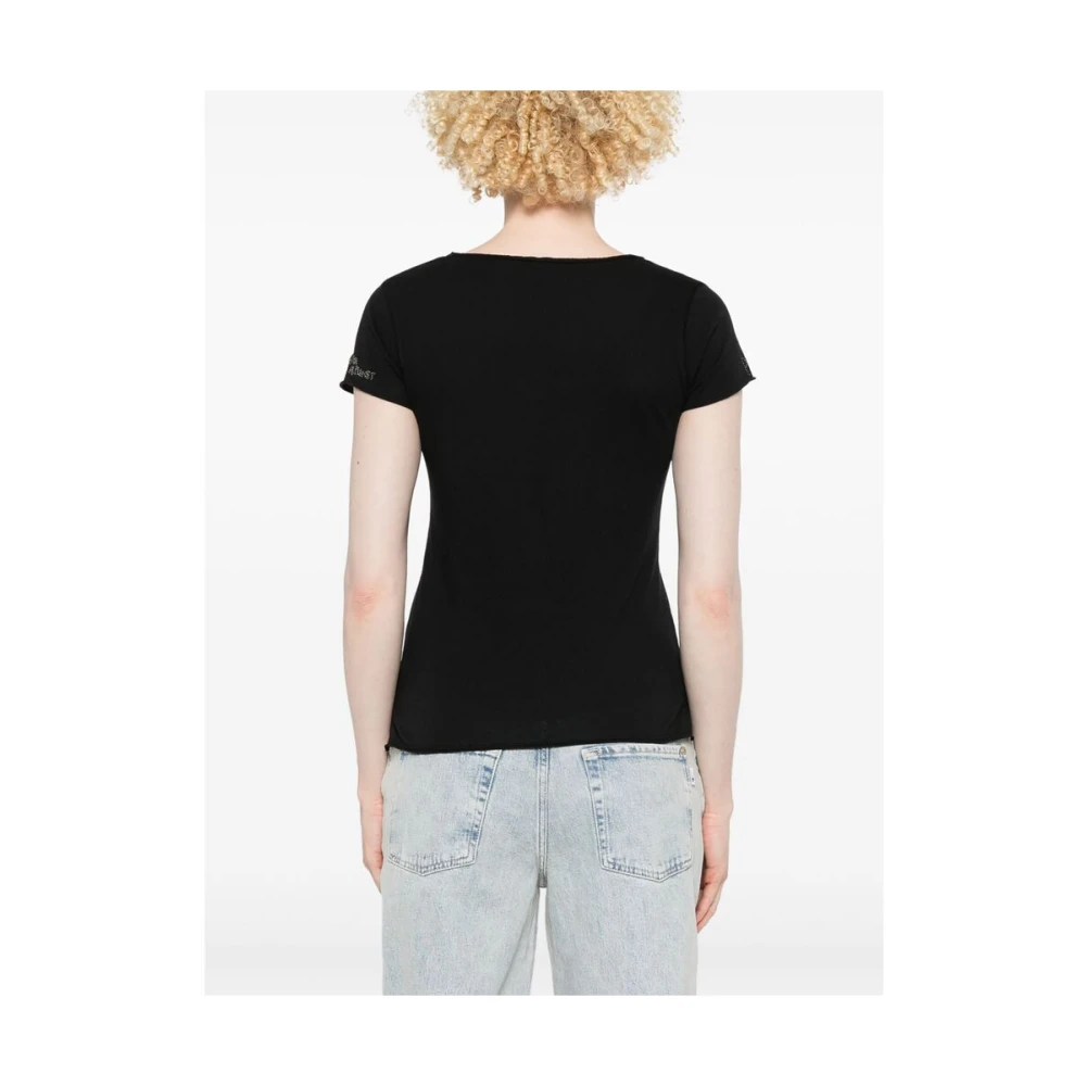 Zadig & Voltaire Zwart T-shirt met zijsplitten Black Dames