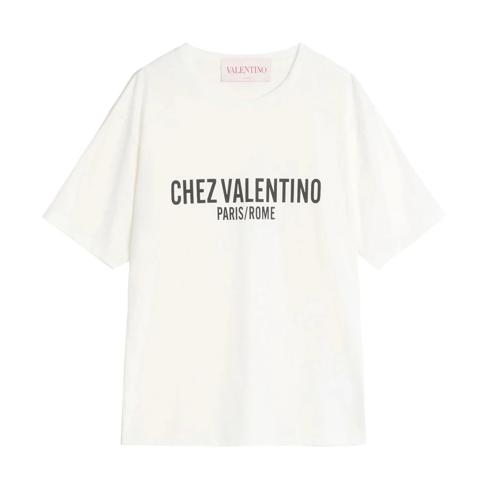 Valentino Garavani Casual Katoenen T-Shirt in Zwart White Dames