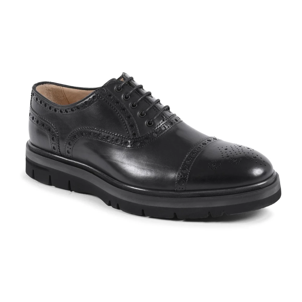 Dee Ocleppo Svarta Läder Brogue Skor Black, Herr