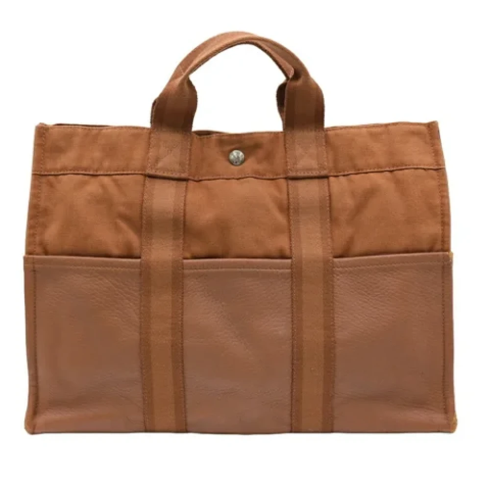 Hermès Vintage Pre-owned Canvas handbags Brown Dames