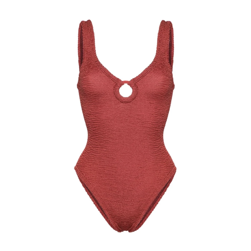 Hunza G Bordeauxrode Badpak met Hoop Detail Brown Dames