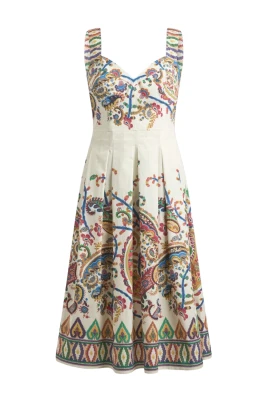 Printed Poplin Midi Dress