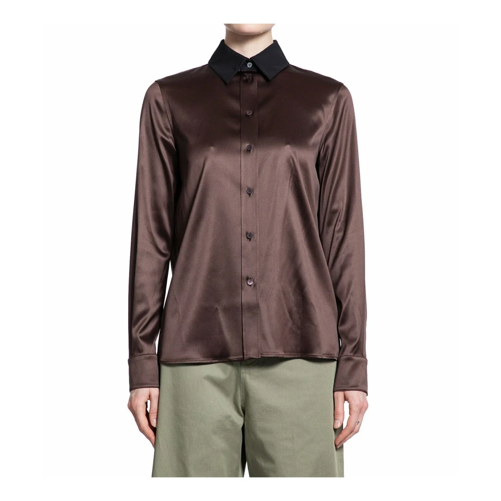 Loewe Zijden overhemd met lange mouwen Brown Dames