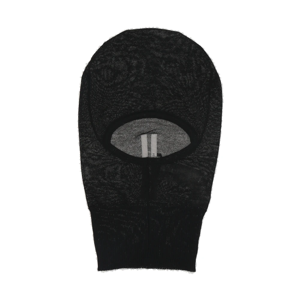 Rick Owens Balaclava met Geribbelde Onderkant Black Heren