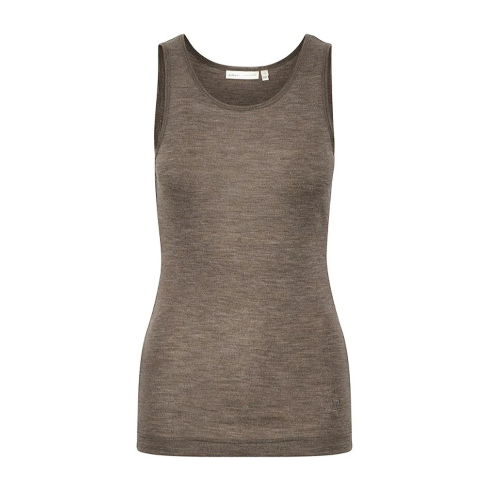 Inwear Brown Sleeveless Tops, Female, S, Melange Tank Top