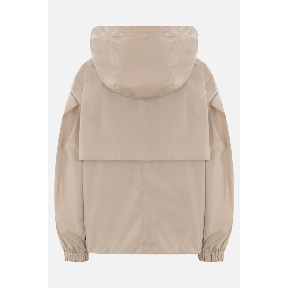 Max Mara Beige regenbestendige parka met hoge kraag Brown Dames
