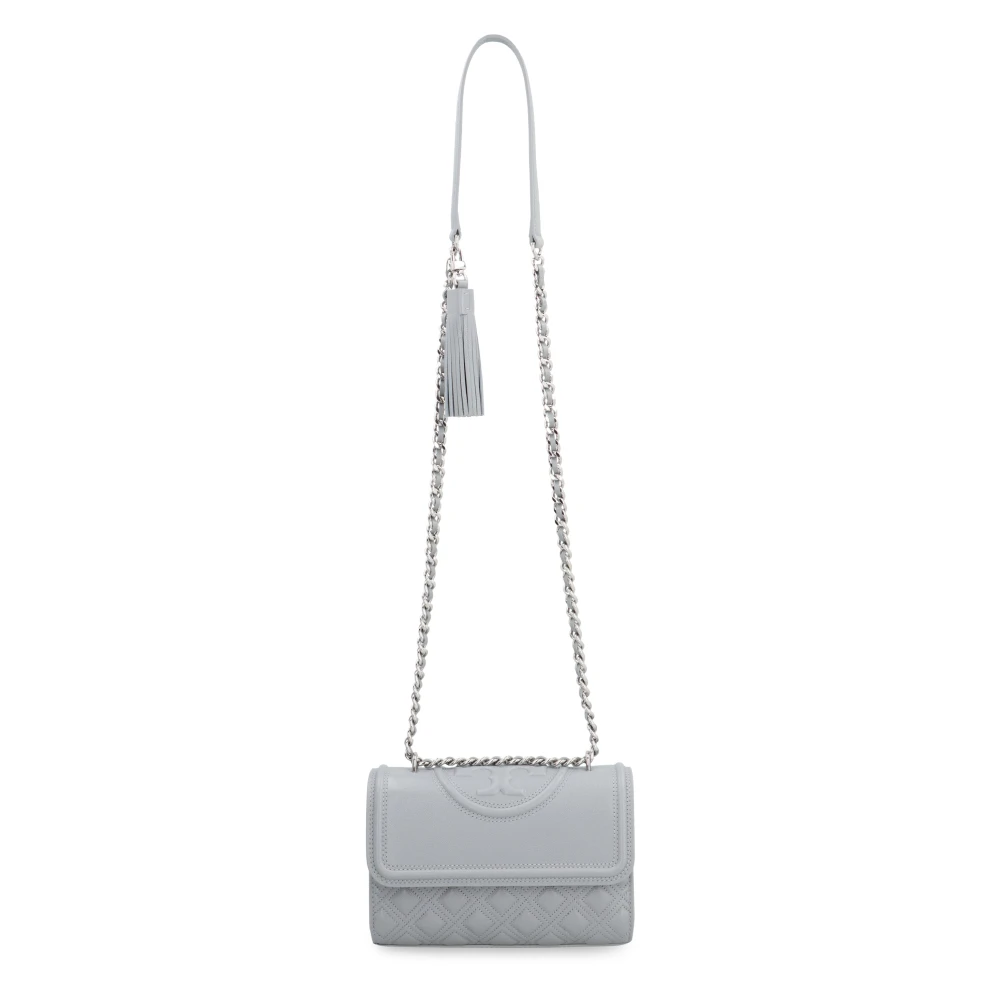 TORY BURCH Gewatteerde Leren Schoudertas Gray Dames
