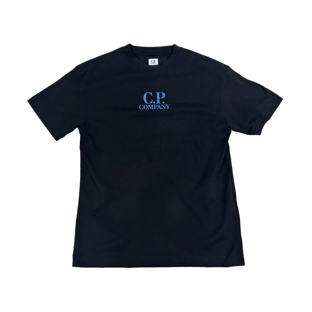 C.P. Company Lichtgewicht Jersey T-shirt met Geprint Logo Black Heren