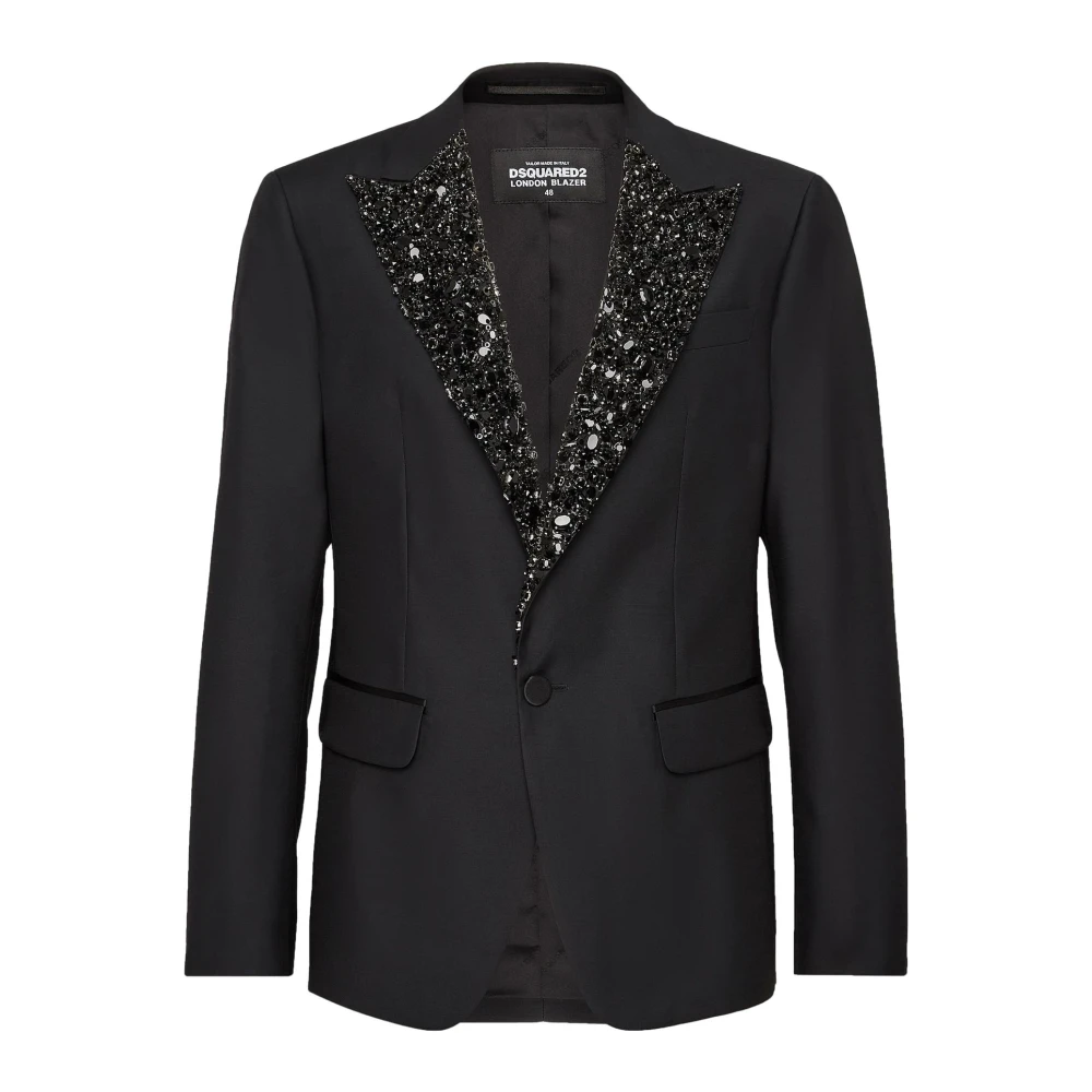 Dsquared2 Zwart Pailletten Blazer Black Heren