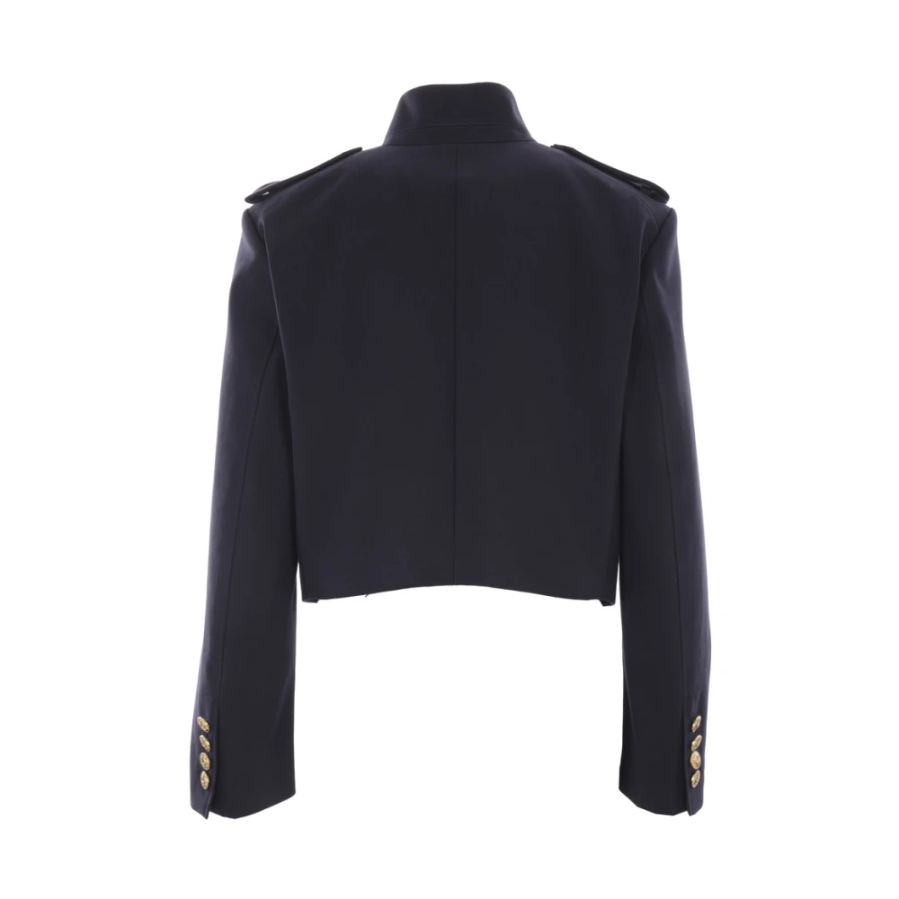 Chloé Navy Cropped Katoenen Jas Blue Dames