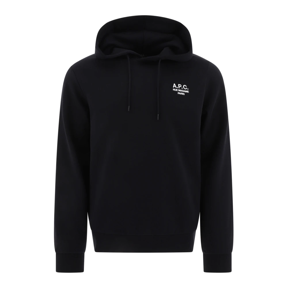 A.p.c. Men's Black Sweatshirt With Logo Embroidery
