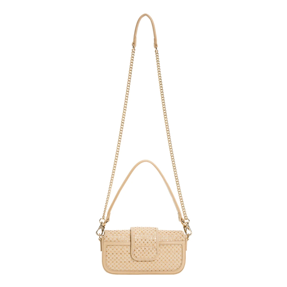 Twinset Amie Top Handvat Schoudertas in Natuurlijk Raffia Yellow Dames