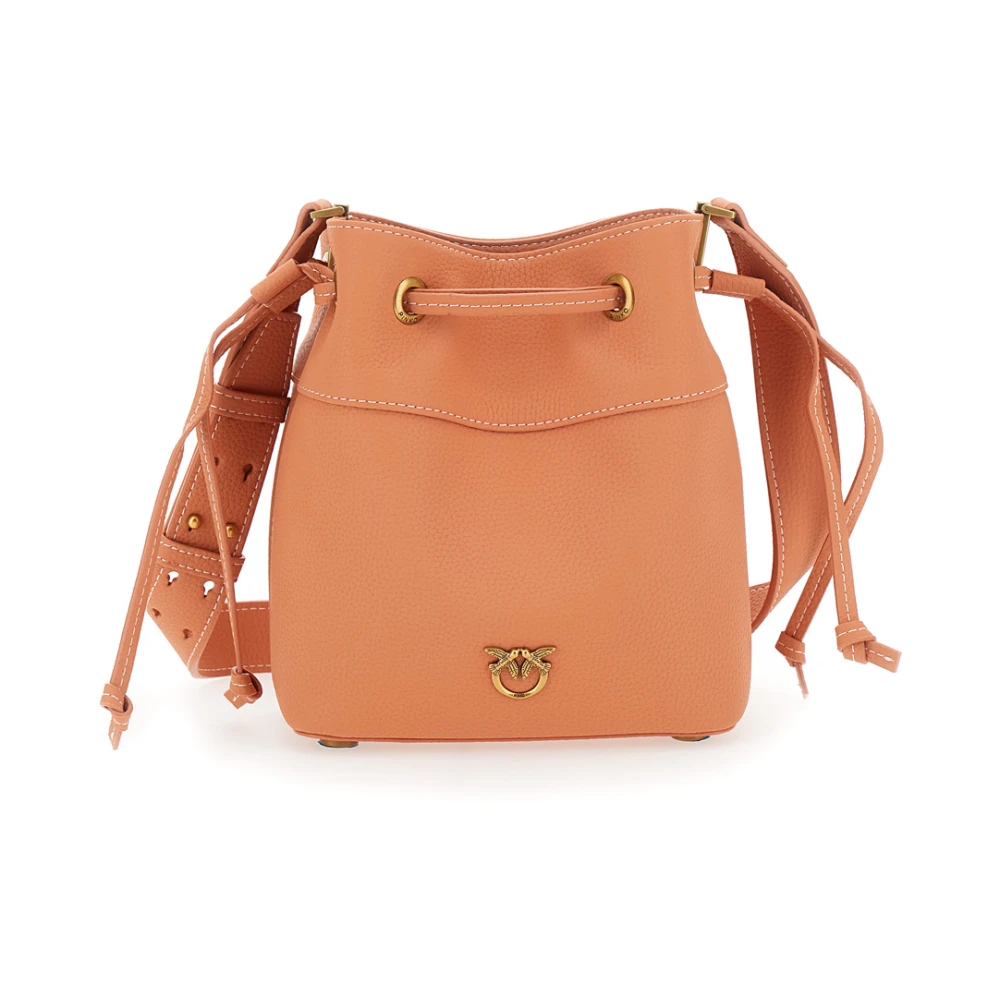 pinko Oranje Mini Bucket Tas Love Birds Orange Dames