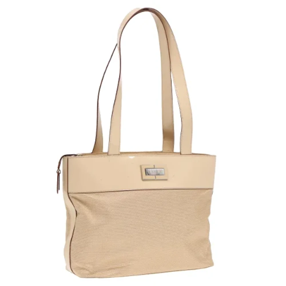 Celine Vintage Pre-owned Canvas handbags Beige Dames
