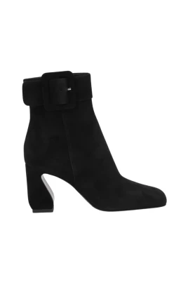 Röda ankelboots med spänne