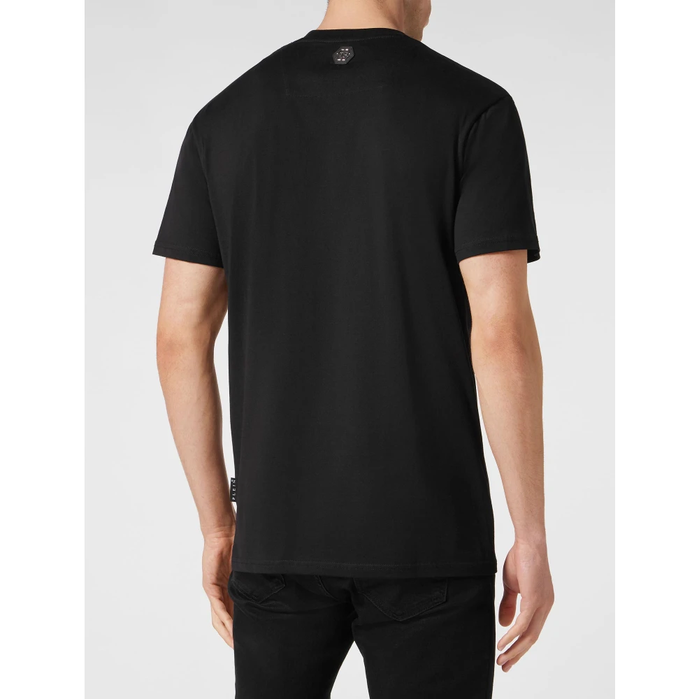Philipp Plein Zwart T-shirt met Kristallen Black Heren