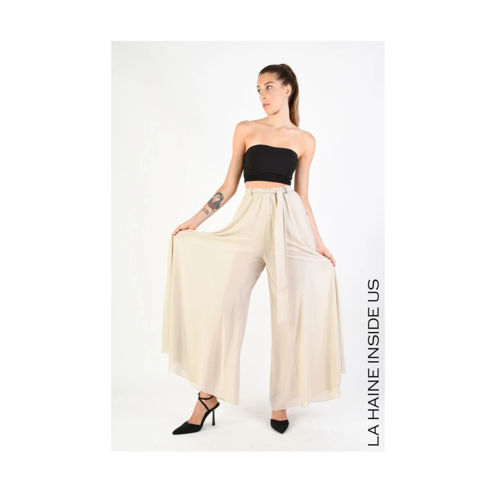 La Haine Inside Us Elegante Palazzo Broek Beige Dames