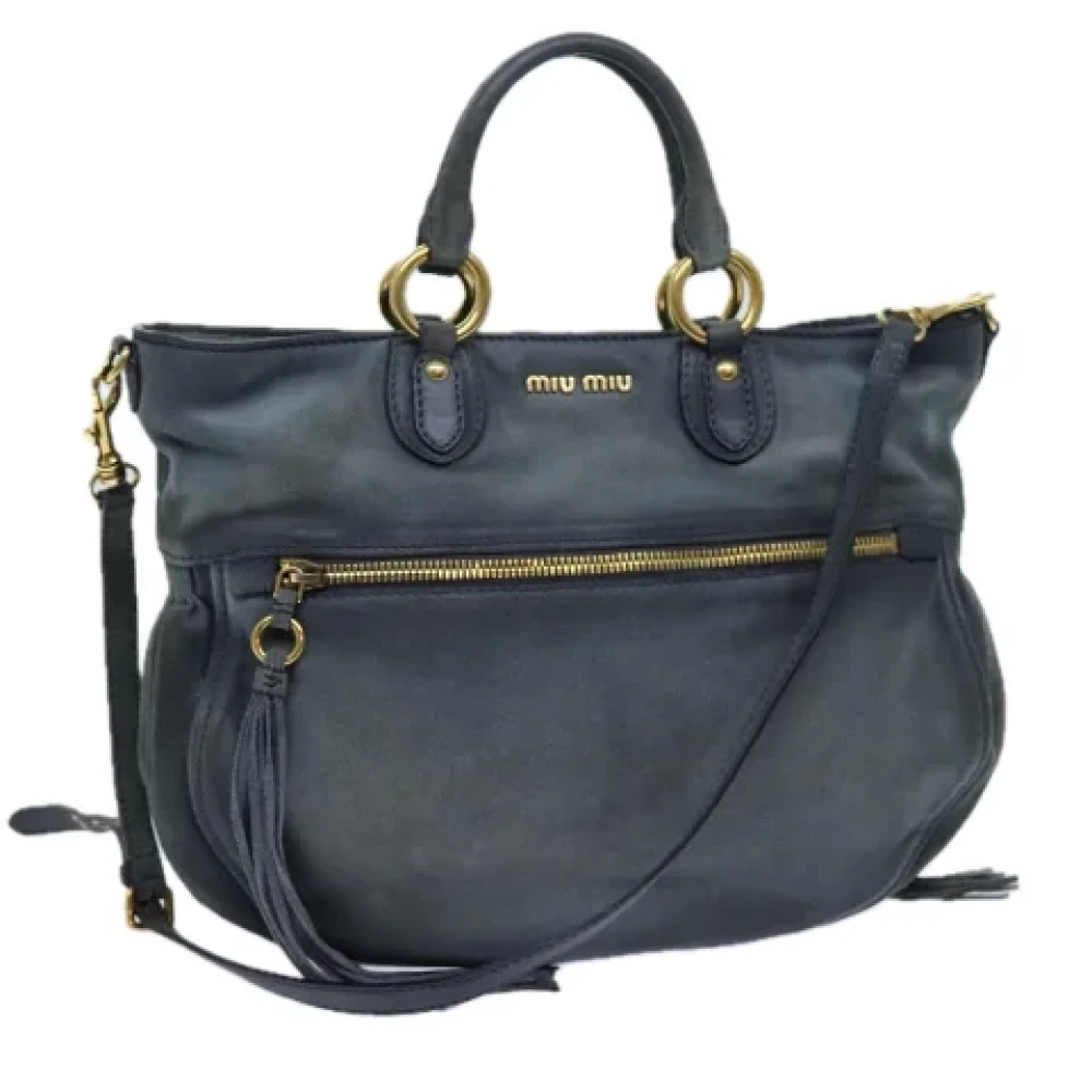 Miu Pre-owned Suede handbags Blue Dames