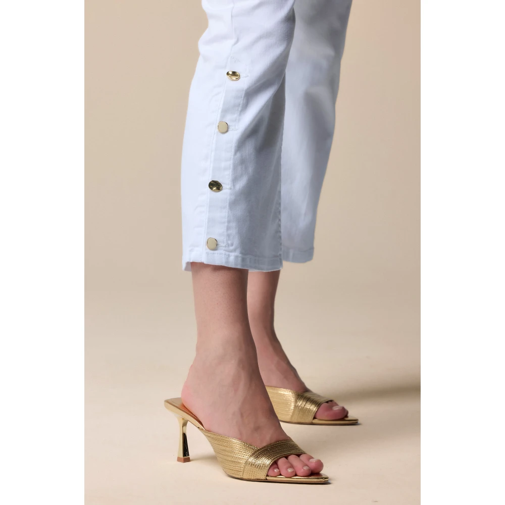 Kocca Stijlvolle Cropped Jeans voor Vrouwen White Dames