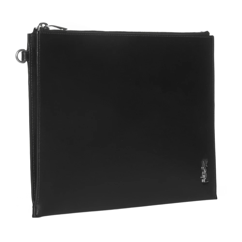 Saint Laurent Zwarte tassen met YSL i-Pad houder Black Heren
