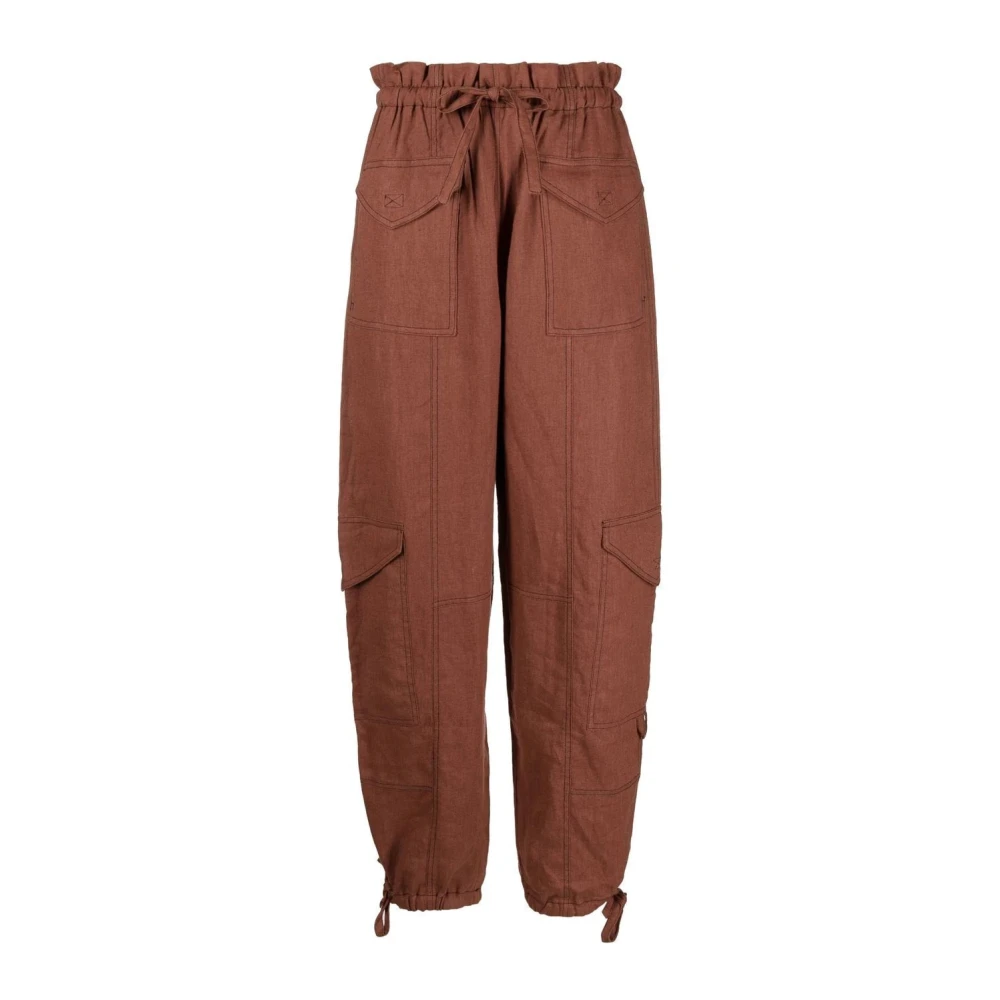 Ganni Bruine Hennep Casual Broek Brown Dames