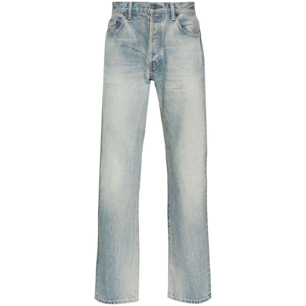 John Elliott Indigo Blauw Denim Tapered Slim Jeans Blue Heren