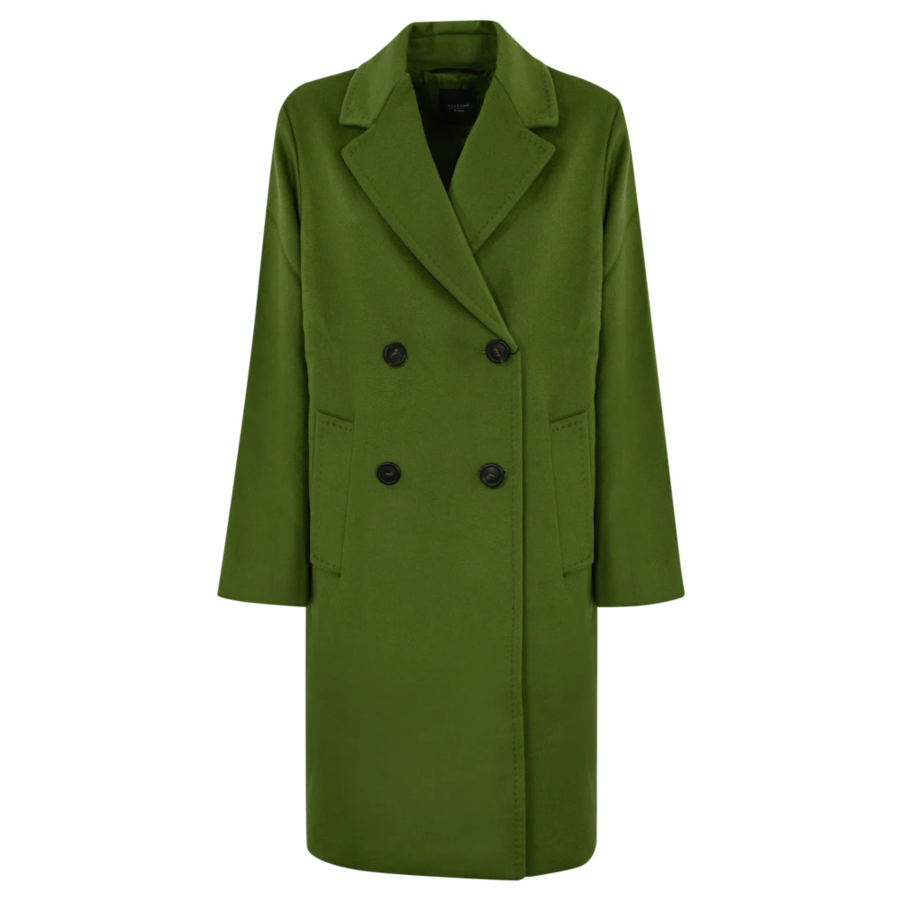 Max Mara Weekend Groene wollen double-breasted jas Green Dames