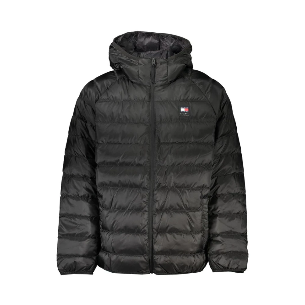 Tommy Hilfiger Men's Black Winter Jackets,, Hooded Jacket, Polyester Extra Large