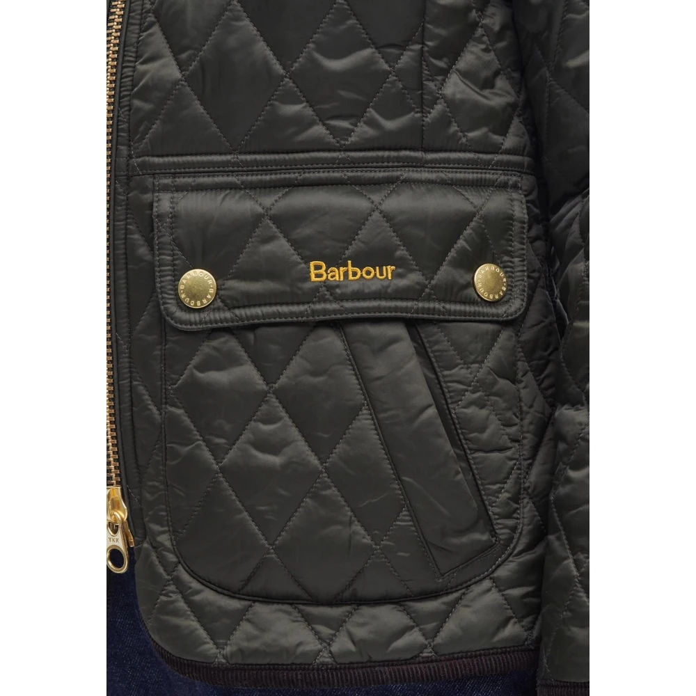 Barbour Gewatteerde Aansluitende Jas voor Vrouwen Green Dames