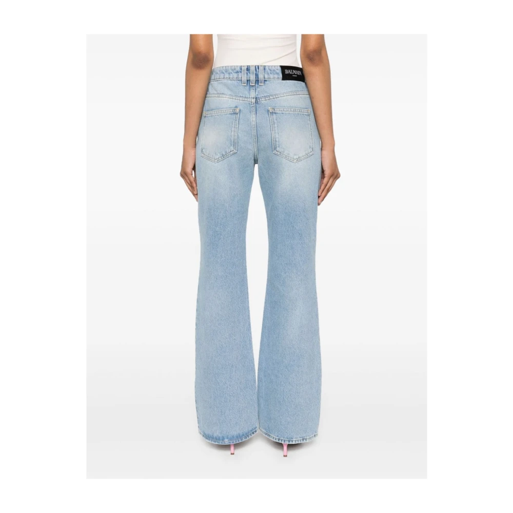 Balmain Lichtblauwe Denim Flare Jeans Blue Dames