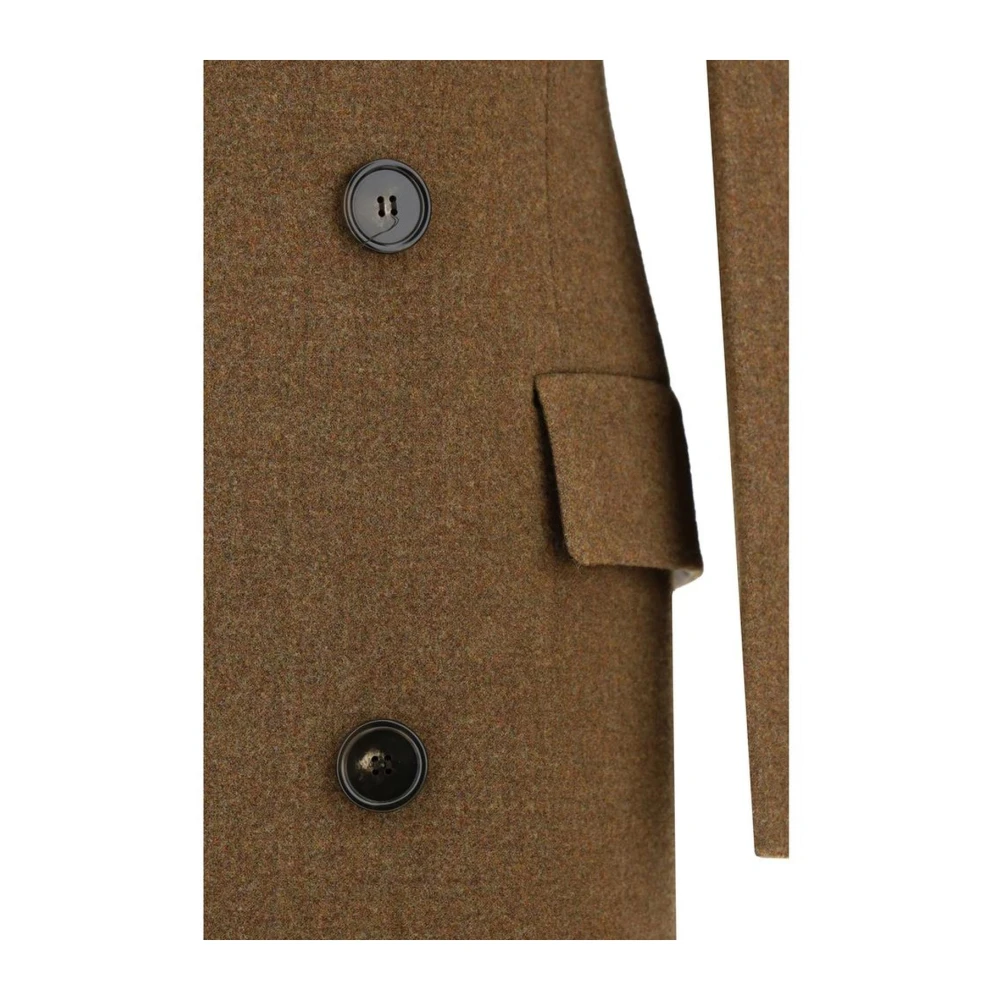 Burberry Wollen jas met zakken en pieklapels Brown Heren