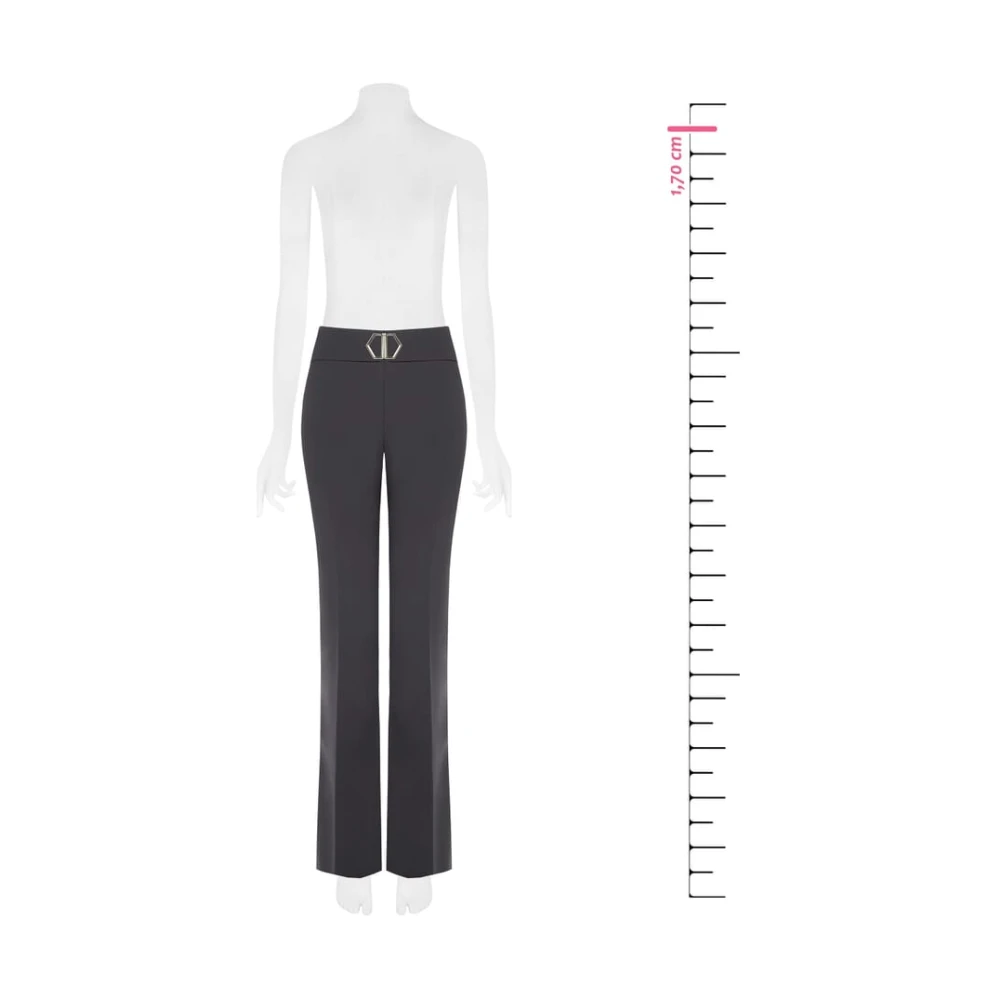 RINASCIMENTO Technische Stoffen Broek met Riem en Gesp Gray Dames