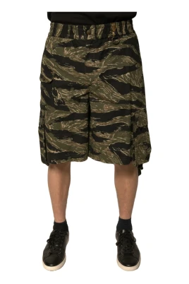 Svart Guld Mönster Bermuda Shorts