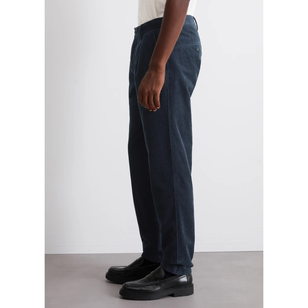 Marc O'Polo Corduroy broek model Osby plooien toelopend Blue Heren