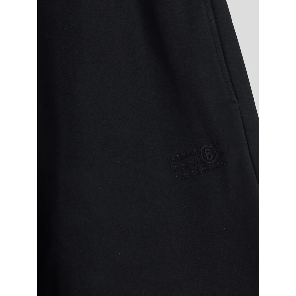 MM6 Maison Margiela Katoenen Wide Leg Jogger Broek Black Heren