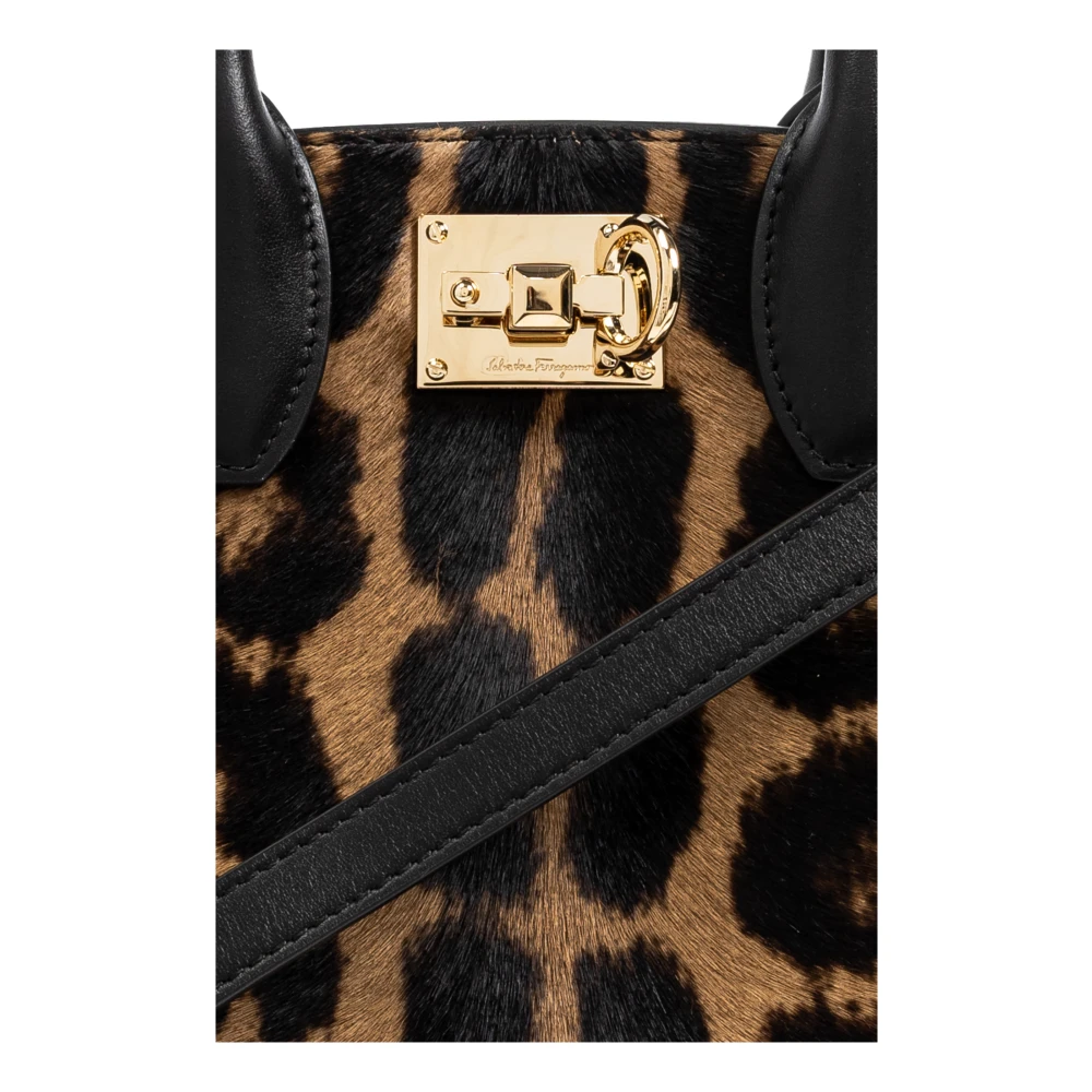 Salvatore Ferragamo Handtas Studio Box Brown Dames