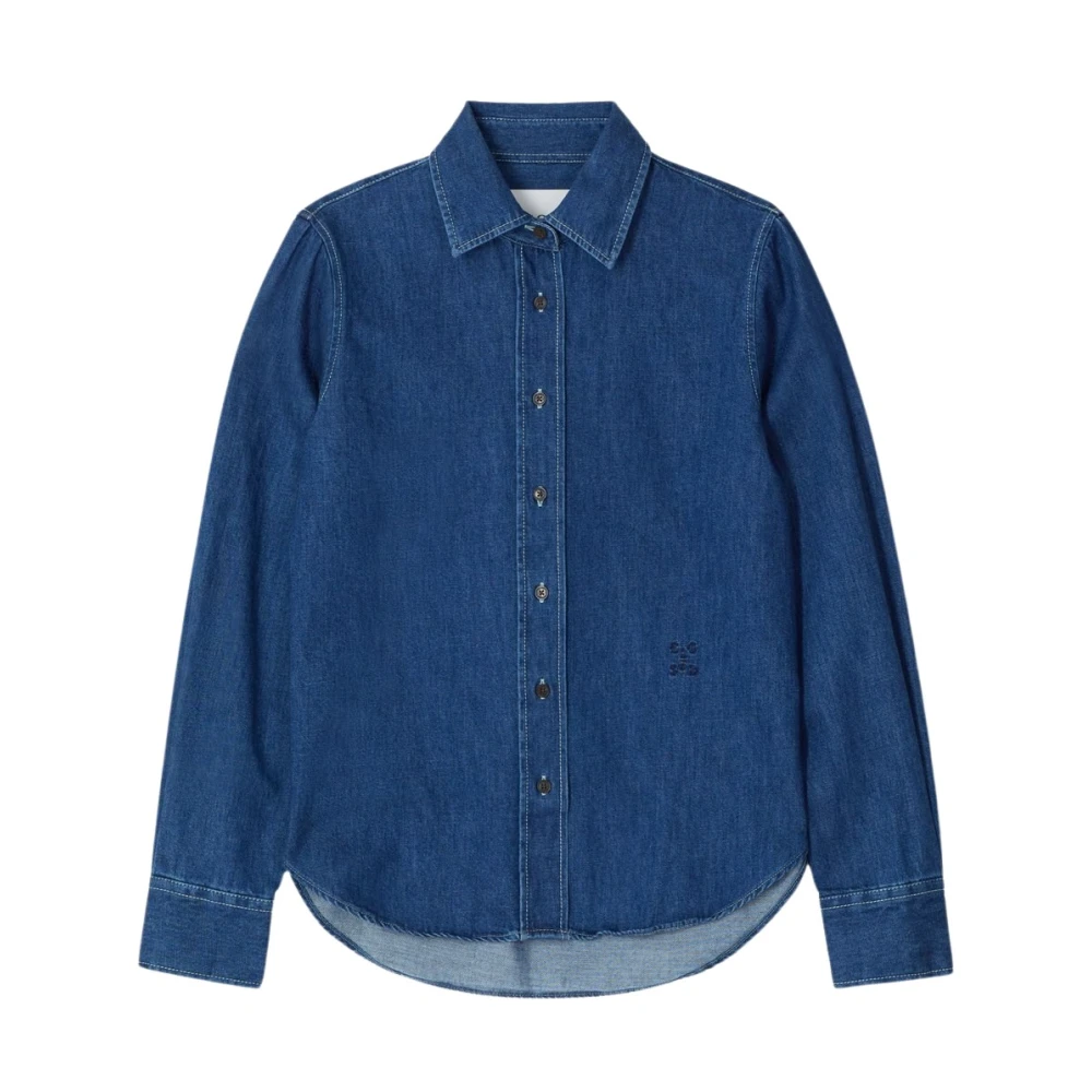 Closed Denim shirt met logo en hoornknopen Blue Dames