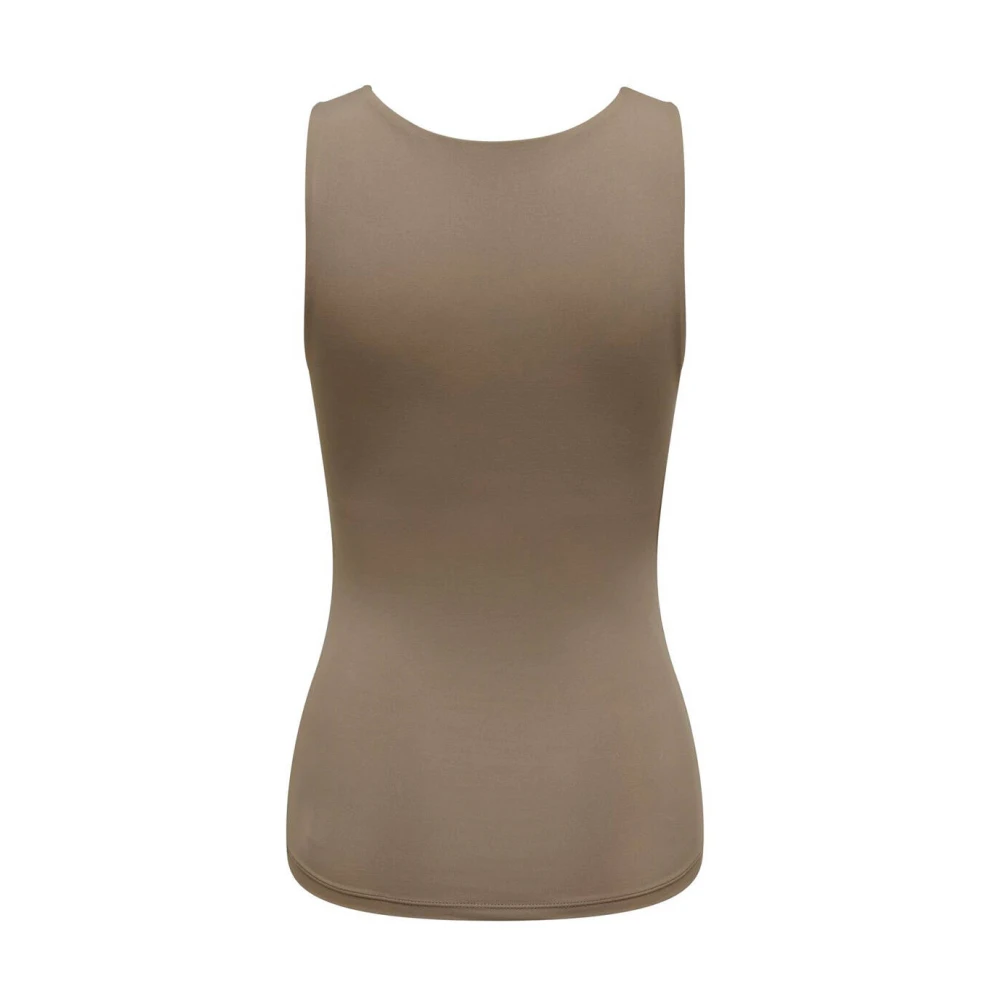 Only Korte Mouw Blouse 2-Ways Fit Top Brown Dames