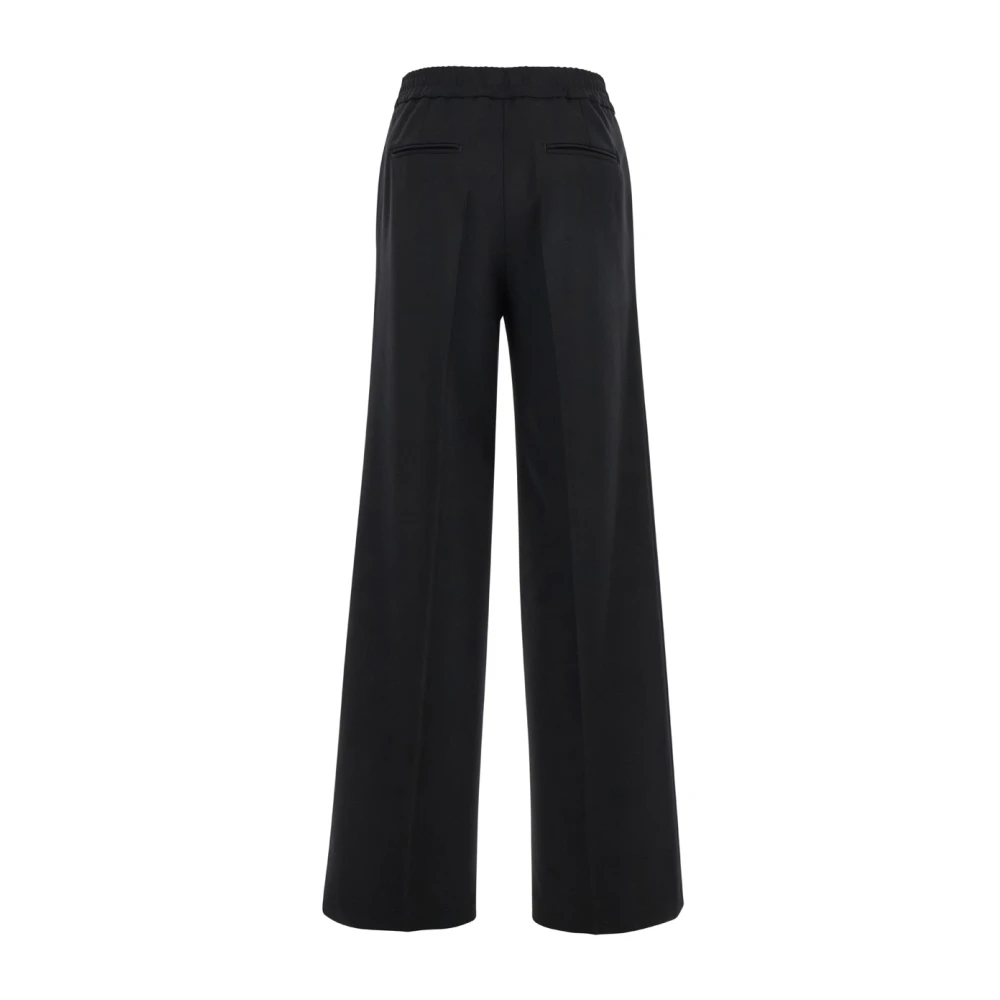 PT Torino Zwarte Flare Broek met Elastische Riem Black Dames