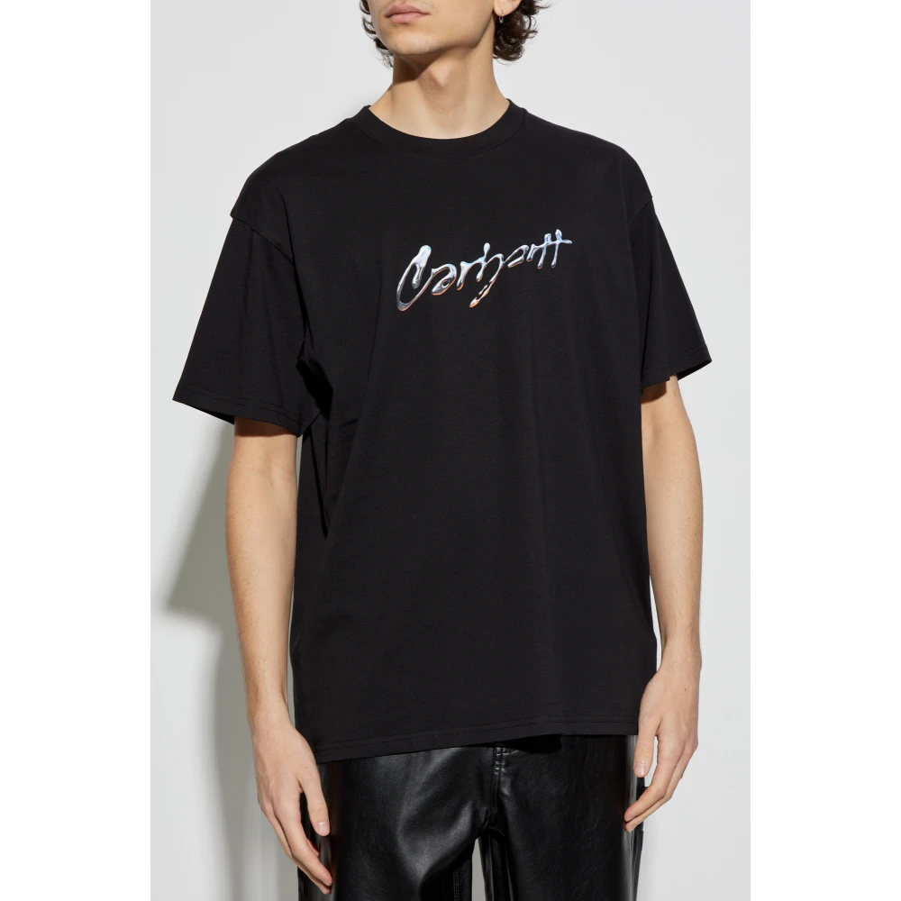 Carhartt WIP T-shirt met bedrukt logo Black Heren