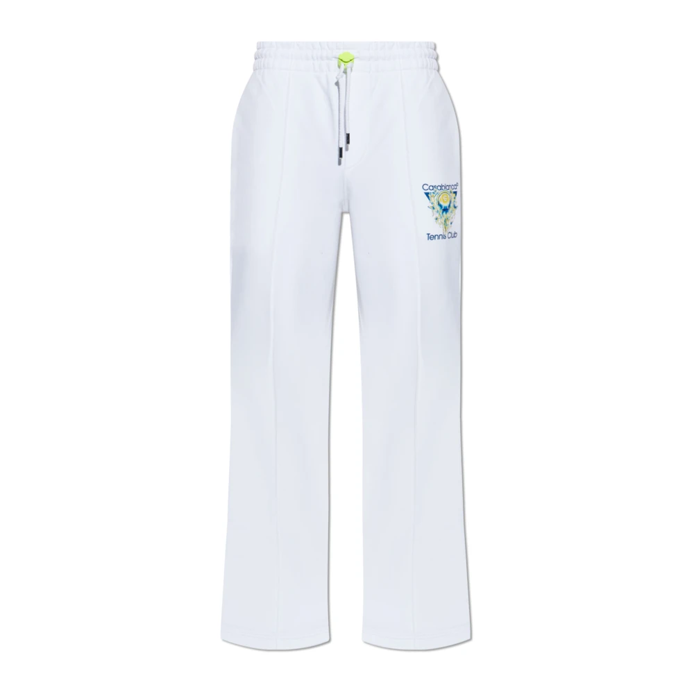 Casablanca Men's White Tennis Club Icon Pintuck Jogger