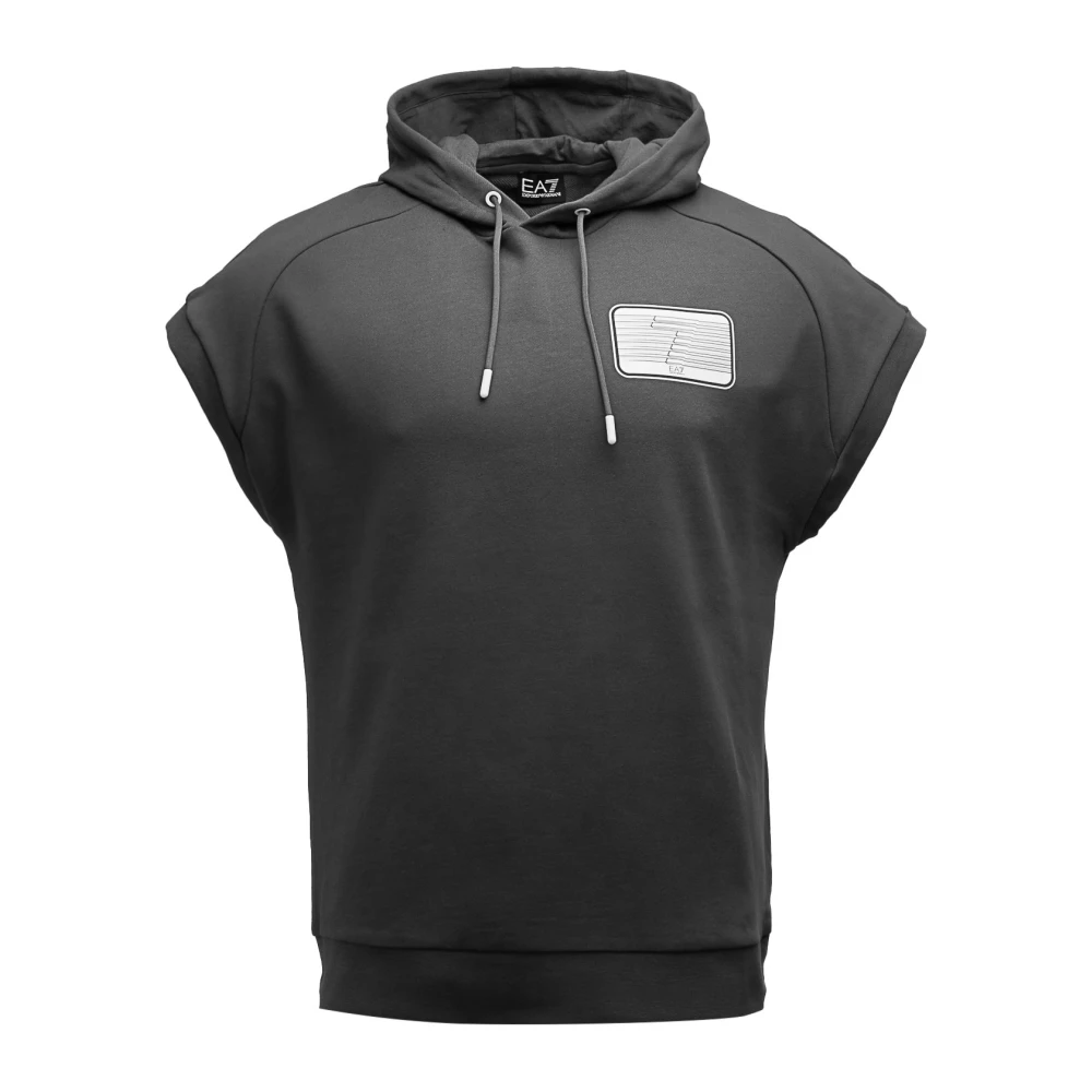 Emporio Armani EA7 Mouwloze Heren Hoodie Grijs Loose Fit Gray Heren
