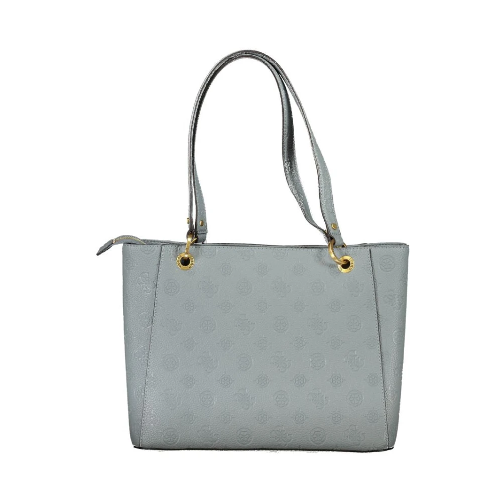 Guess Blauwe polyethyleen schoudertas met meerdere compartimenten Blue Dames