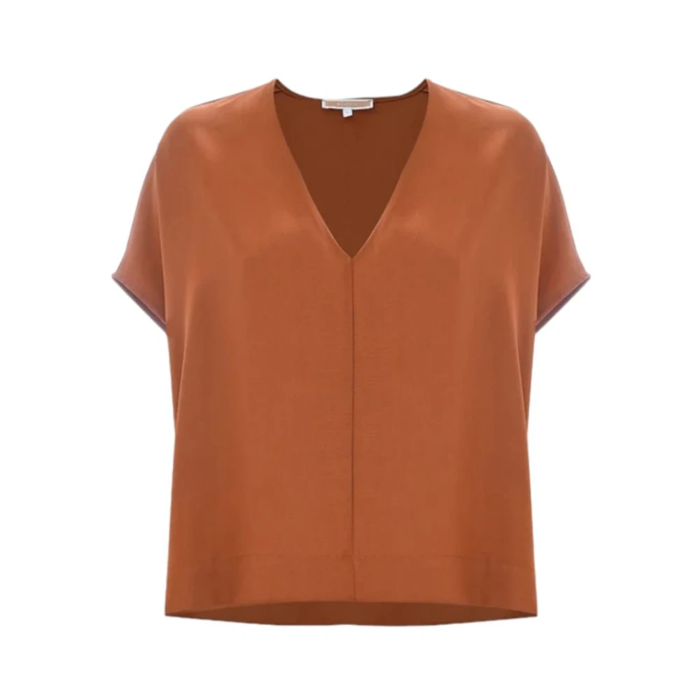 Kocca Lyocell V-hals Blouse Brown Dames
