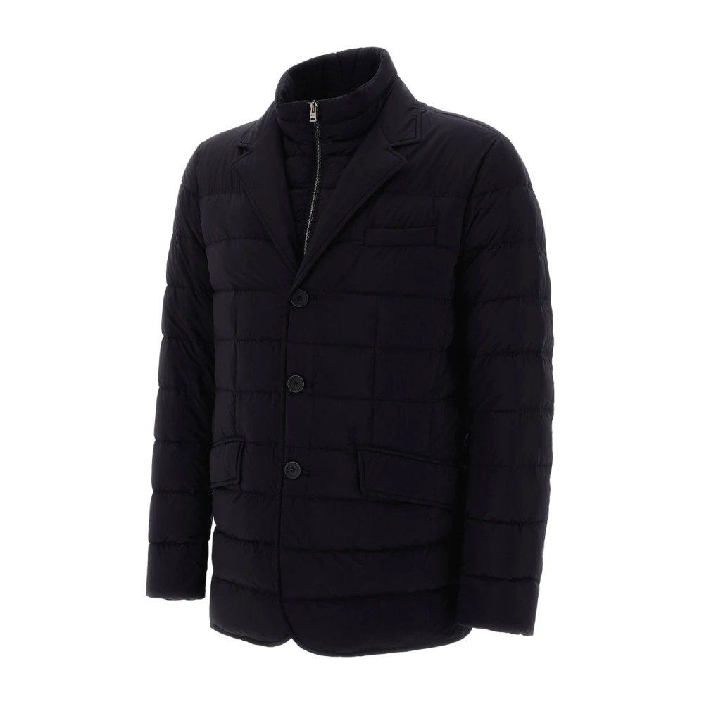 Herno Zwarte Winterjas met Afneembare Windbreaker Black Heren